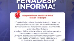 Fenadesp Informa: Indisponibilidade na base de dados federal
